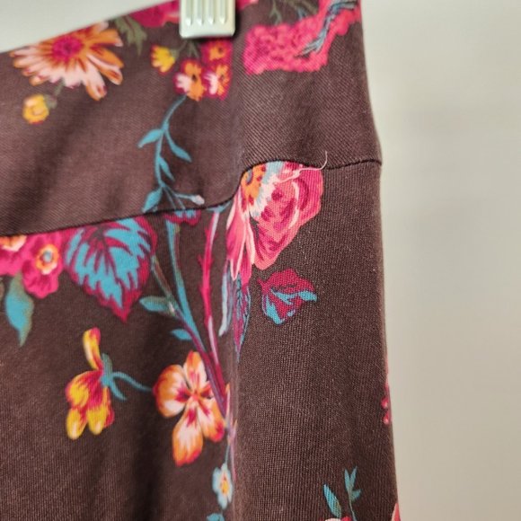 Vintage Pendleton Silk Floral Midi Skirtโ Brown Pink A Line Wool Women's Size 14 - Picture 8 of 14